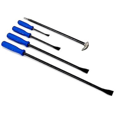 Tech Team Pry Bar Set 5-Piece Heavy-Duty with Rolling HeadChisel Tips