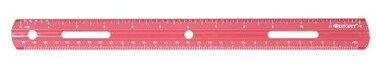 Westcott Plastic Ruler, 12 Inches/30 Centimeters, Red ,16016