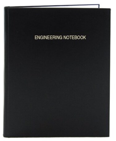 BookFactory Engineering Notebook ,0.25" Lab Grid, Hardbound, 168 Pages