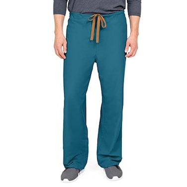 Medline PerforMAX Unisex Reversible Front-Drawstring Scrub Pants, Caribbean Blue, Size Medium, Regular Inseam
