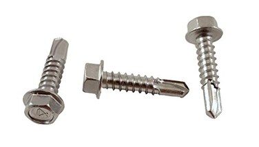Chenango Supply12 x 1 Stainless Hex Washer Head Tek Screws
