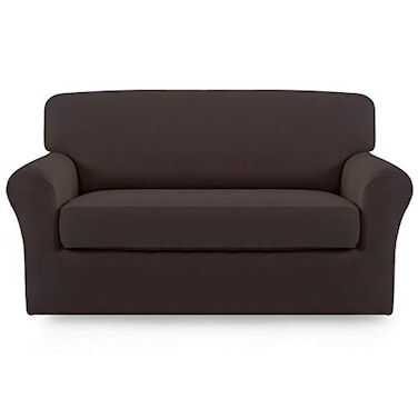 Easy-Going 2 Pieces Stretch Loveseat Couch Sofa Slipcover Washable