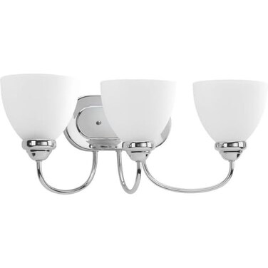 Progress Lighting Heart 3-Light Bath Vanity Light, Polished Chrome