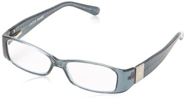 Foster Grant Women's Posh Rectangular Reading Glasses, Blue/Transparent, 52 mm,2.50