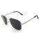 JS Classic Polarized Square Aviators, Silver Frame/Black lens