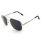 JS Classic Polarized Square Aviators, Silver Frame/Black lens