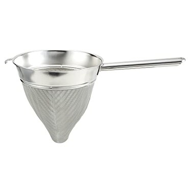 Winco 10" Stainless Steel Bouillon Strainer, Extra Fine Mesh, Stainless