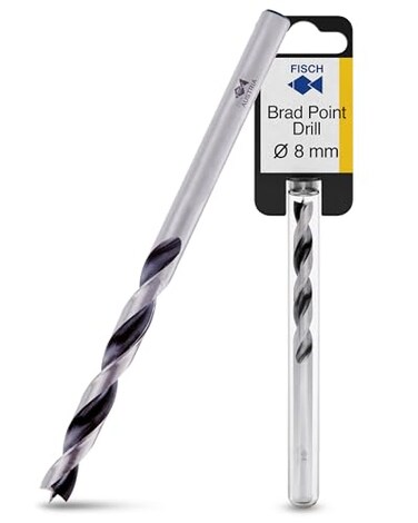 Fisch Premium Brad Point Drill Bit - High-Accuracy Woodworking Size: 8mm x 117mm