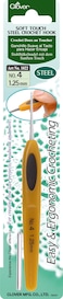 Clover Soft Touch Steel Crochet Hook: 1.25mm, Orange