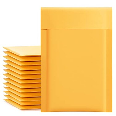 UCGOU Kraft Bubble Mailers 4x8" 50 Pack Usable Size 4x7" Yellow Padded000