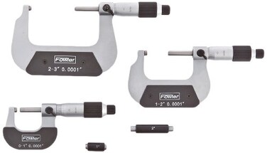 Fowler 52-229-213-0 Outside Micrometer Set with 0-3" Range ,Set of 3