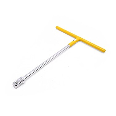 uxcell 1/2" Square Drive T Handle Wrench Spanner for Car Silver Tone Yellow