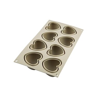 Silikomart 3D Mold Cuoricino Cake Pan, Gray