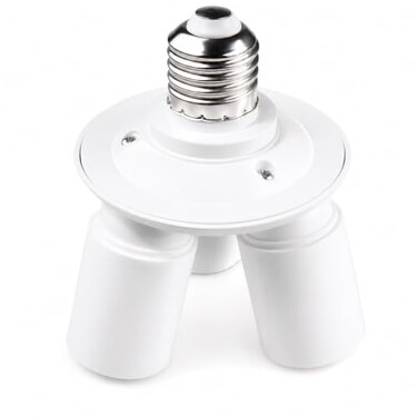 Superdream E26 E27 Lamp Bulb Socket, 3 in 1 Standard Light Bulb Splitter Adapter Converter Socket