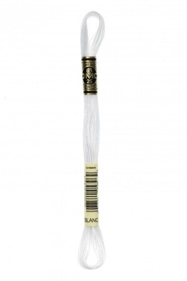 DMC Stranded Cotton Embroidery Thread Blanc - per Skein