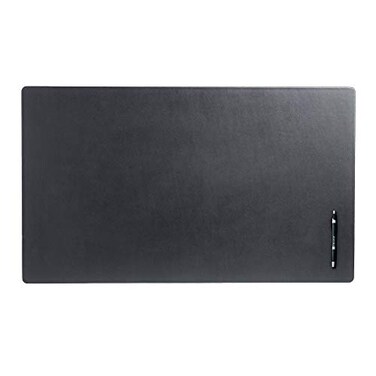 Dacasso Pad Without Side Rails Luxury Leather Blotter for Writing-Executive Desk Surface Protector, 34 x 20, Black