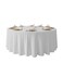 Urby 132 inches White Round Tablecloth, Medium Weight Polyester