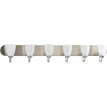 Progress Lighting Gather 6-Light Bath Vanity Light, Brushed Nickel