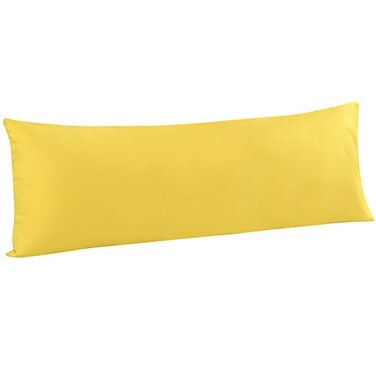 FLXXIE Microfiber Body Pillow Cover, Envelope Closure, Yellow