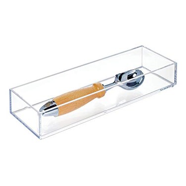 iDesign Plastic Drawer Organizer, 4" x 12" x 2", Clear