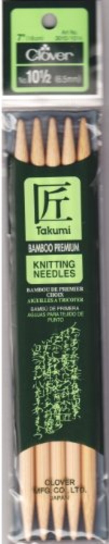 Clover 72692 Bamboo Double Point Knitting Needles 7 in. 5-Pkg-Size 10.55