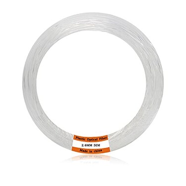 AMKI Plastic 0.08in/2mm Diameter 164ft,50MeterPMMA Fiber Optic Roll End Glow Cable for All Kind Led Star Ceiling Light Kit