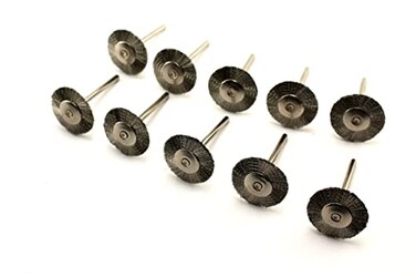 TEMO 10p Stainless Steel Bristle 3/4" Flat Wire Brush Wheel for Dremel