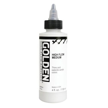 GOLDEN High Flow Medium by , 4 fl. oz. Bottle, Professional Acrylic Medium, Transparent