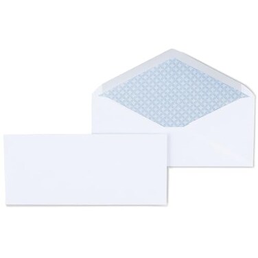 Staples10 Security-Tinted Business Envelopes, White, 500/Pack