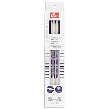 Prym Pyrm Ergonomics 8-Inch Double-Point Knitting Needle, Size 6 ,5-Pack