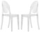 LeisureMod Marion Mid-Century Modern Acrylic Dining Chair, Stackable Plastic Accent Chair for Dining Room and Kitchen, Set of 2 ,Clear