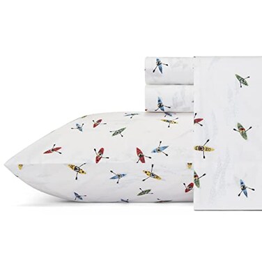 Eddie Bauer - Queen Sheets, Cotton Percale Bedding Set, CrispCool Home Decor ,Kayaks, Queen
