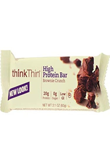 ThinkThin High Protein Bar, Brownie Crunch, 60 g, Bars, 10 Count