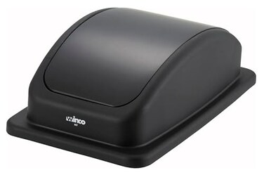 Winco Plastic Trash Can Cover, Black, 23-Inch