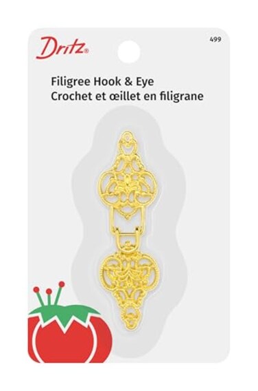 Dritz Filigree Hook and Eye Closure, 1 Set, Gold