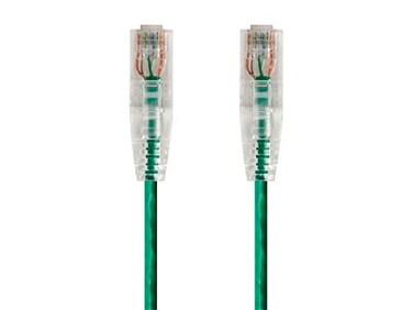 Monoprice Cat6 5ft Green Component Level Patch Cable UTP 28AWG 550MHz Pure Bare Copper Snagless RJ45 SlimRun Series Ethernet Cable