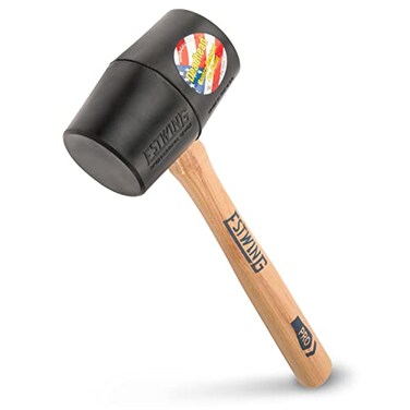 Estwing DH-18 18 Oz Deadhead Rubber Mallet, Wood Handle , Black