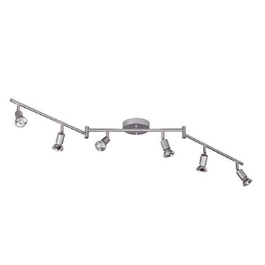Globe Electric 59351 Payton 6-Light Foldable Track Lighting, Matte Silver