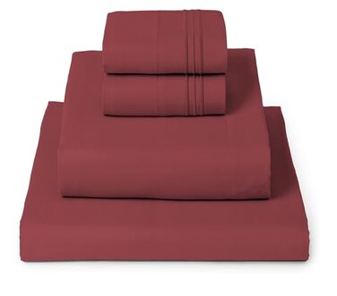 Mellanni Iconic 4-Piece, Ultra Soft Sheet Set ,Full, Brick Red