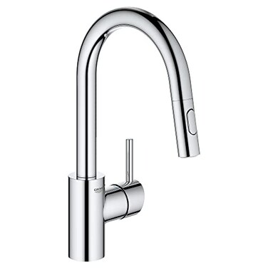 GROHE Concetto Kitchen Pull Down Bar Faucet with Sprayer, Starlight Chrome