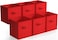 Sorbus Fabric Storage Cubes, 6-Pack Foldable Bins ,11 Inch, Red