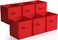 Sorbus Fabric Storage Cubes, 6-Pack Foldable Bins ,11 Inch, Red