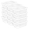 Sterilite 6 Quart Storage Box, Clear Plastic with White Snap Lid, 12 Pack