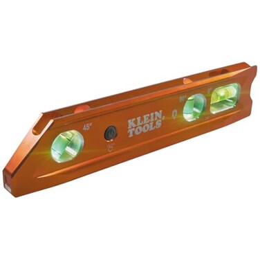 Klein Tools 935RBLT Torpedo Level, 9-Inch Lighted Level with Magnet