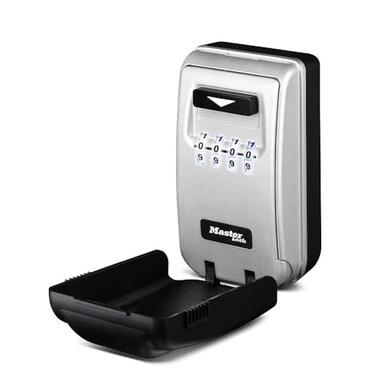 Master Lock 5425D Set Your Own Combination Wall Mount Lock Box with Light Up Dials, 6 Key Capacity, Black