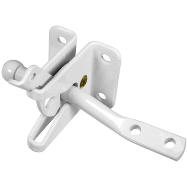 National Hardware Automatic Gate Latch, 4 in Bar, Steel, White