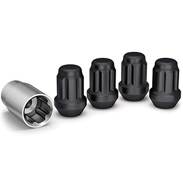 White Knight 40700SMBT Matte Black M12x1.5 Spline Pattern Wheel Lock ,Random Lock Pattern4 Pack