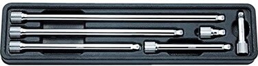 Ko-ken PK2763/6 1/4 Sq. Dr. Wobble-Fix Extension Bar Set 28-250mm 6-Pc