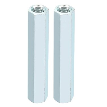 Hyuduo 2Pcs M866 Long Hexagon Nut Studding Connectors Coupling Nut Long Rod Coupling Hex Nut Screw for Continuous Threaded Rod