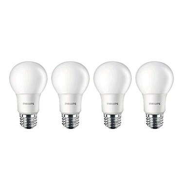 Philips LED Non-Dimmable A19 Frosted Light Bulb: 800-Lumen, 5000-Kelvin, 9-Watt ,60-Watt Equivalent, E26 Base, Daylight, 4-Pack